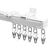 Hoeflife Curtain Track Ceiling Mount heavy duty sliding Curtains Tracks rails Rod System Room Div...