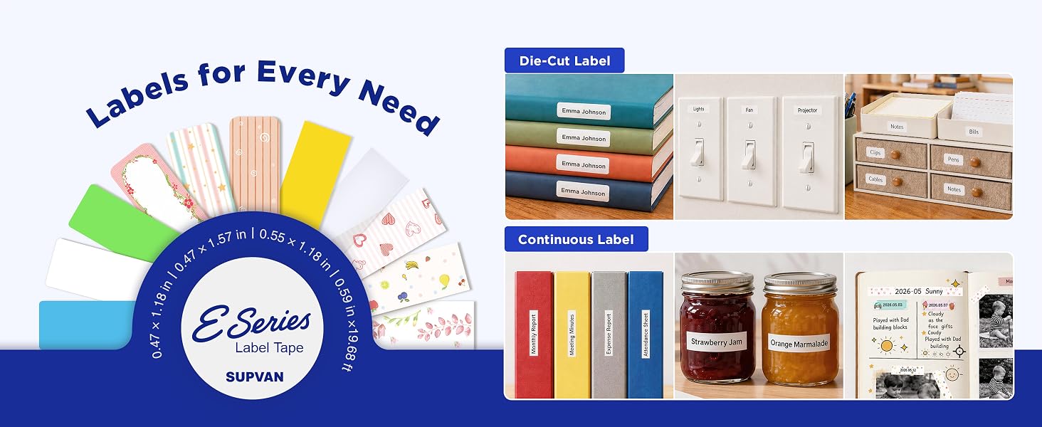 Works with die-cut and continuous labels