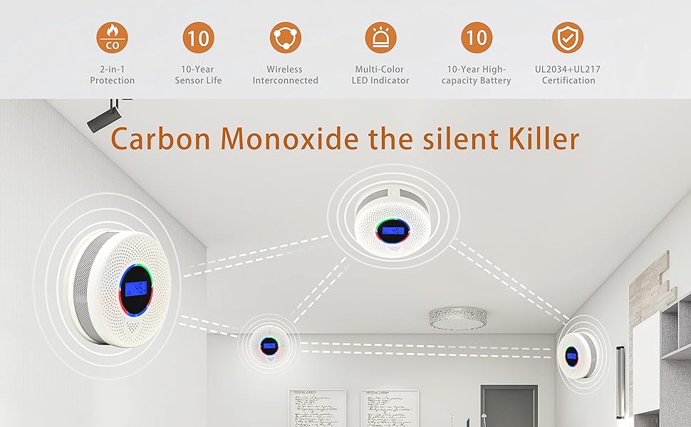 10-Year Battery Smoke and Carbon Monoxide Detector
