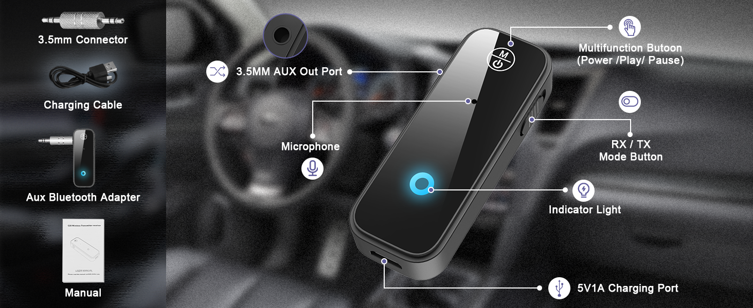 aux bluetooth adapter for car
