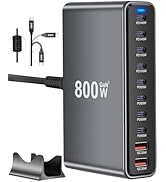800W USB C Fast Charger Block, Multi-port USB Charging Station, GaN ? Double 140W PD PPS Port Fas...