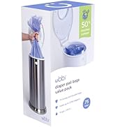 Ubbi Diaper Pail Plastic Bags, Disposable Baby Waste Bags, 3 Pack, 75 Count, 13-Gallon Bags