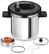KOCH SYSTEME CS Stainless Steel Pressure Cooker 8.5QT, Olla de Presion, 18/10 Stainless Steel Pre...