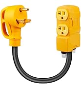 KNMIPJD RV Distribution Adapter 30Amp to 20 Amp 110V 6FT 3-Prong NEMA TT-30P to 5-20R Generator T...