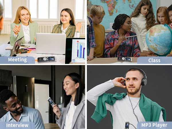 Digital voice recorder for meeting class interview