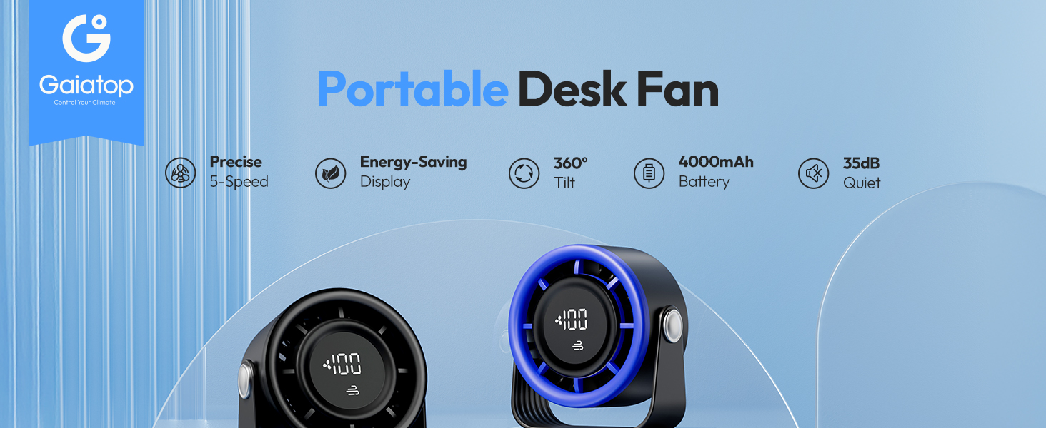 portable fan battery powered fan desk fan rechargeable fan camping fan