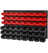 VEVOR 48-Bin Wall Mounted Storage Bins Parts Rack Organizer Garage Shop Tool Organizer for Screws...