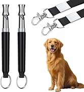 2 PCS Dog Whistles,Professional Recall Dog Training Whistle with Lanyard,Adjustable Ultrasonic Si...