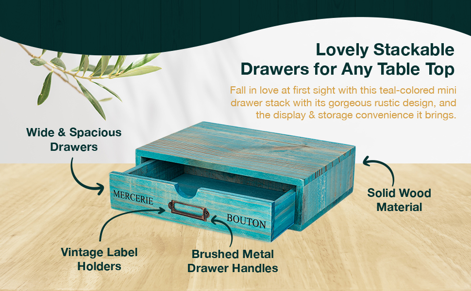 teal stackable drawers table top organizer