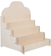 JECOMPRIS Greeting Card Display Stand: Wood Greeting Card Holder 4 Tier Greeting Card Display Sta...