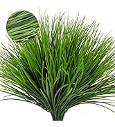 RECUTMS 12 Bundles Artificial Grasses Outdoor Plants Fake Wheat Grass Greenery Shrubs UV Resistan...