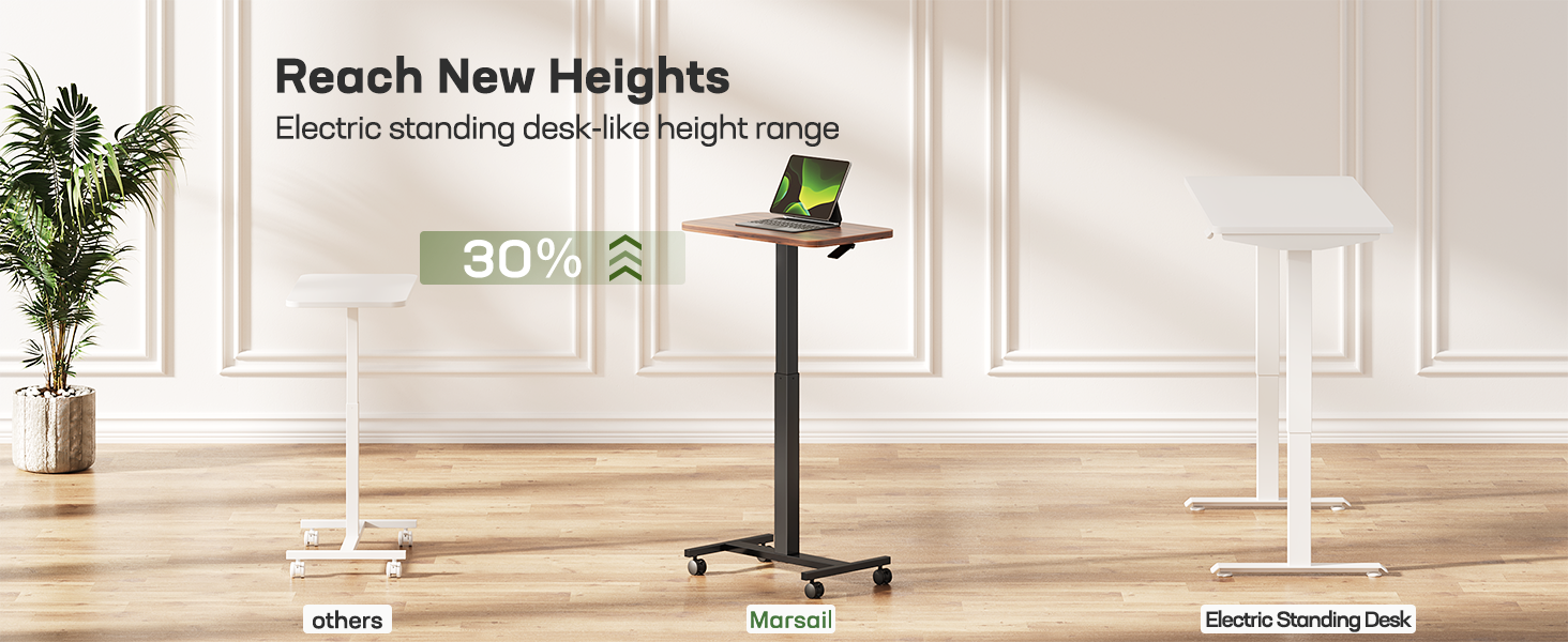 Portable desk More Height range