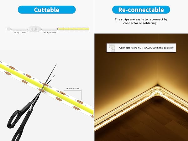 GINGSOW USB COB LED Strip light