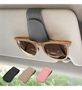 Ompellus Magnetic Leather Sunglass Holder, Eyeglass Hanger Clip for Car Sun Visor, Suitable for D...