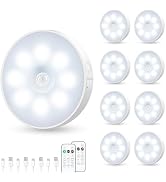 YLXS LED Under Cabinet Lights Wireless Motion Sensor Puck Light, USB Rechargeable Dimmer Step Lig...