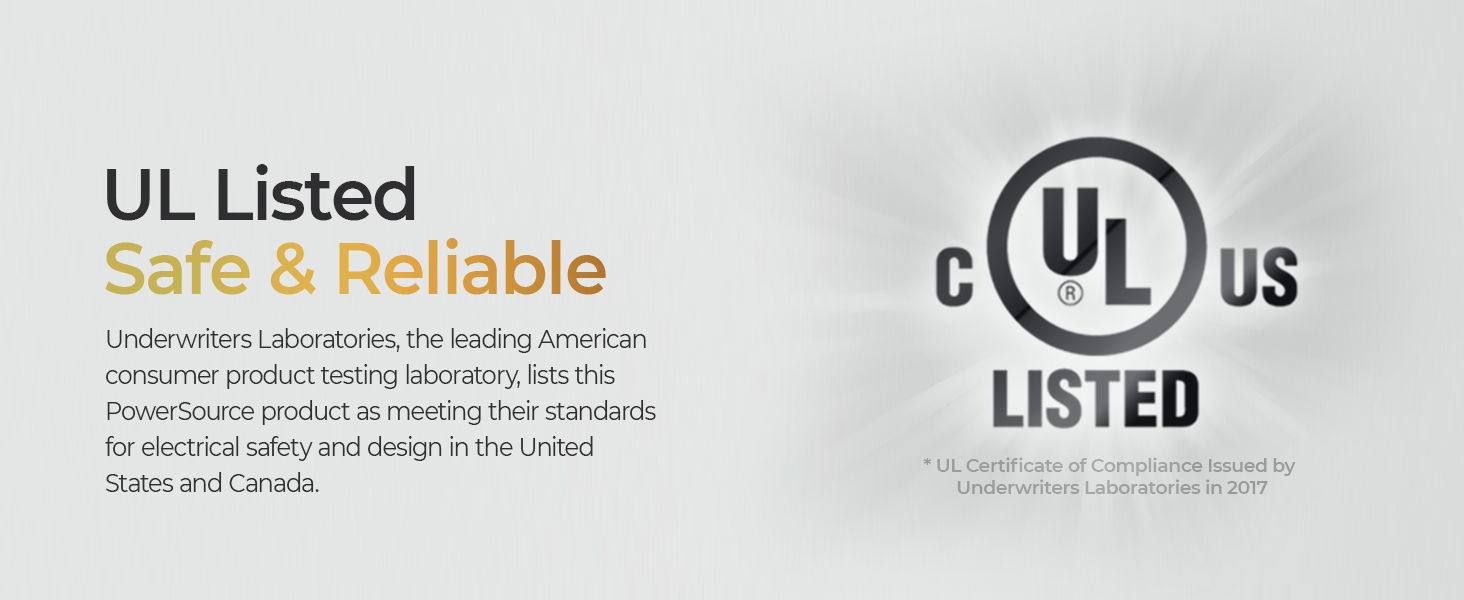 UL Listed, Safe and Reliable