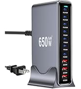 650W USB C Fast Charger Block,Dual PD 3.1 140W USB Charging Station, GaN ? Pro 10 Port PD PPS Fas...