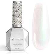 MelodySusie Jelly White Aurora Shimmer Gel Nail Polish, 0.5fl oz Soak Off UV LED Holographic Gree...