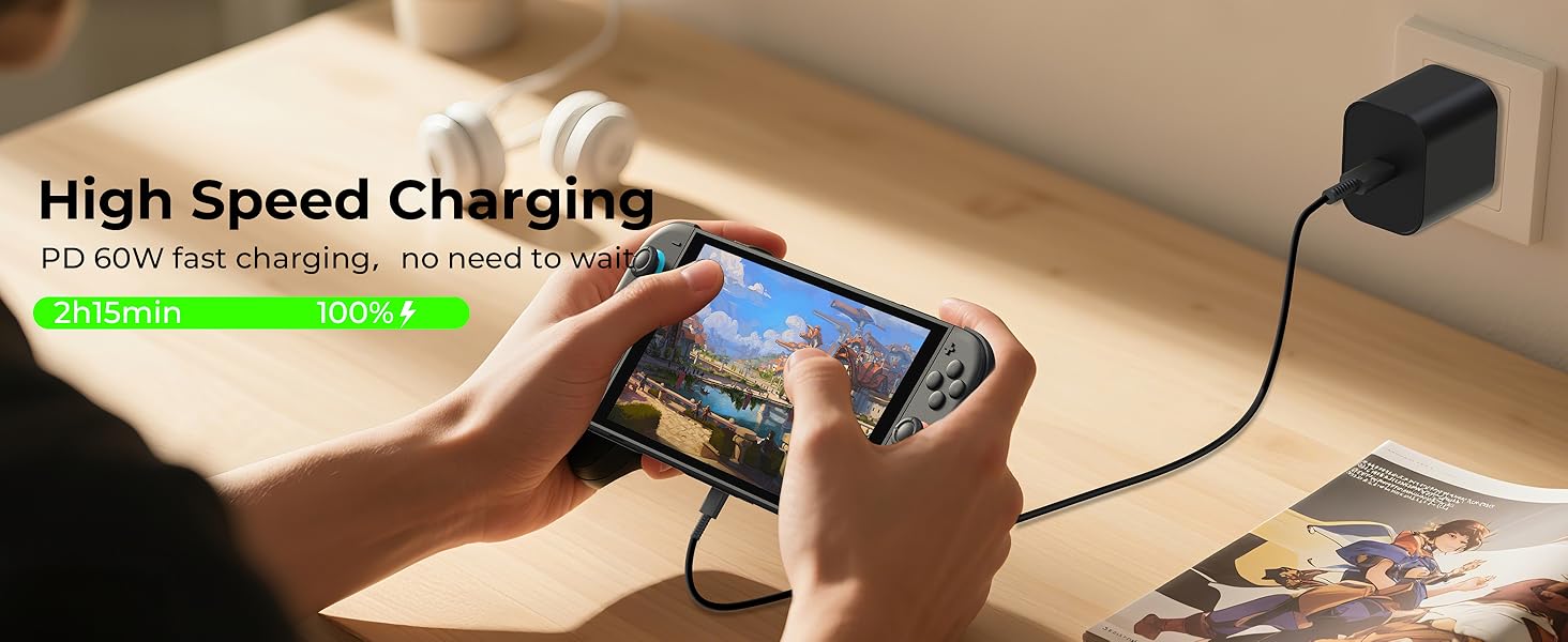 compatible with nintendo switch 2 power cord charging cable power supply switch lite oled dock