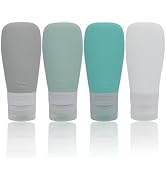 Silicone Travel Bottles, Vonpri Leak Proof Squeezable Refillable Travel Accessories Toiletries Co...