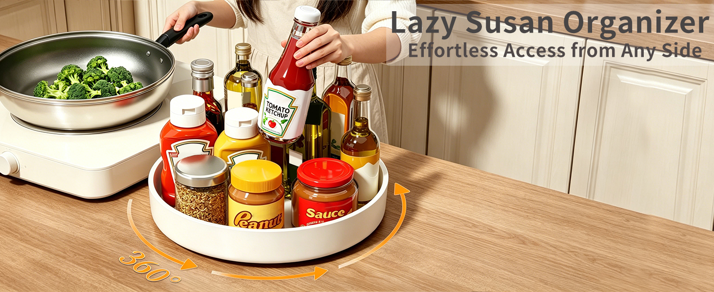 Lazy Susan Organizer - Effortless Access from Any Side