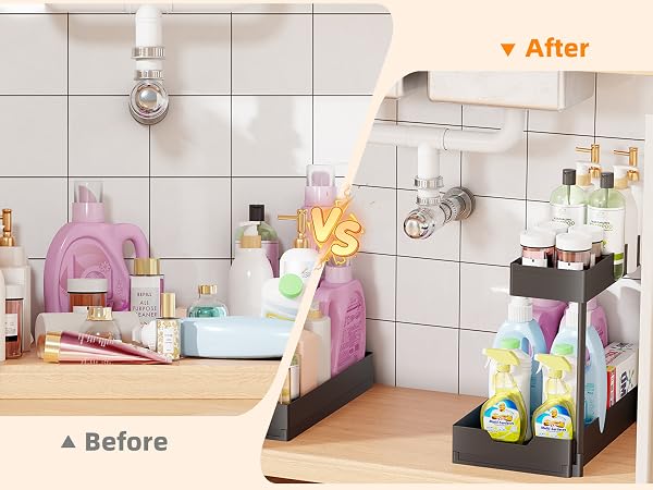 Simple Trending Under Sink Organizer 2 Pack L-Shaped