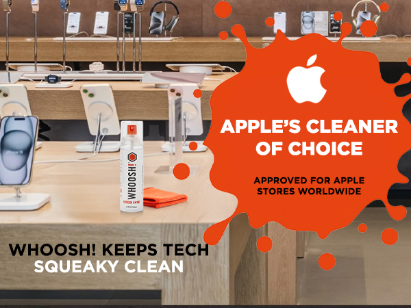 WHOOSH! cleaner in an Apple Store display, Cleaner of Choice.