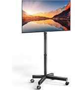 PERLESMITH Rolling TV Stand for 23–62 Inch TVs, Outdoor Mobile TV Cart Holds up to 99 lbs, Portab...