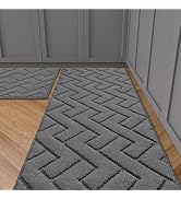 hicorfe Kitchen Rugs and Mats Sets,2 Pieces Super Absorbent Polypropylene Non-Slip Rug,Soft Comfo...