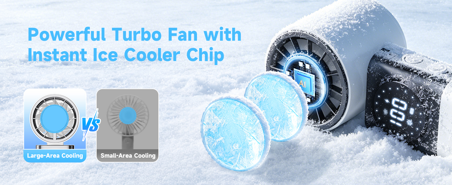 handheld fan with ice cooler
