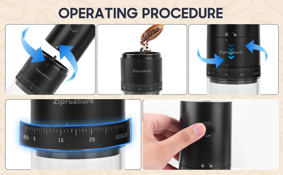 1.7X Faster Grinding with Portable Electric Burr Coffee Grinder with 38 Adjustable Grind Settings