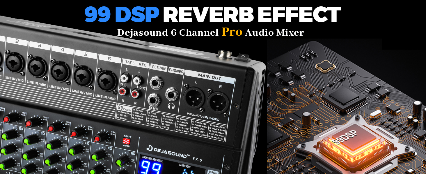 6 Channel Audio Mixer,Professional Audio Mixer,Mixing Console,Audio Mixer
