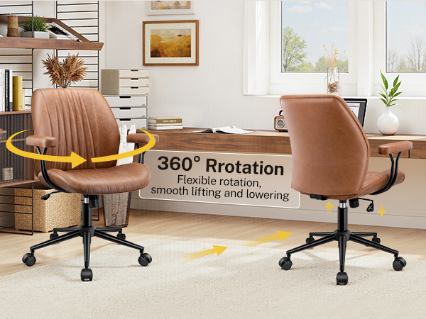 Home Office Desk Chairs with Removable Armrests, Adjustable Height Rocking