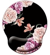 Mouse Pad with Wrist Support, Ergonomic Mouse Pad with Memory Foam Wrist Rest Cushion, Non-Slip R...