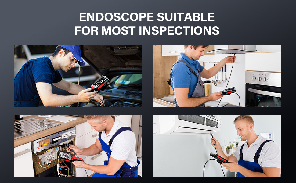 Dual-Lens Borescope Endoscope Camera with Light