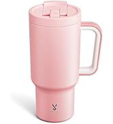 Meoky 32 oz Tumbler with Handle and Flip Straw, 100% Leakproof Tumbler with Lid and Straw, Stainl...