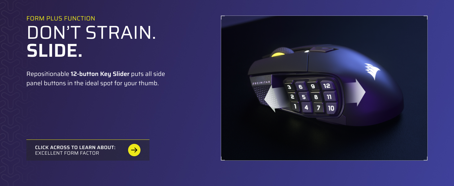 12 button key slider, comfortable mouse, side panel
