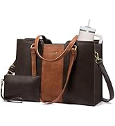 LOVEVOOK Laptop Tote Bag for Women - Waterproof Work Bag for Women &amp; Vintage Computer Bag with Wr...