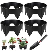 24PCS Planting Grow Rings with Shovel, Diameter Range 8.3-15.7in Adjustable Round Plant Support G...