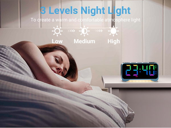 digital clock large display kids clock bedside clock