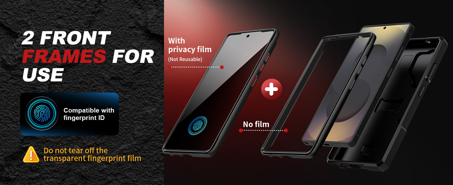 Samsung S25 Ultra Case with 2 Front Frames