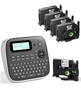 EazeID Label Maker Machine with 5PK Tapes Bundle, Portable Kids Label Printer, QWERTY Keyboard La...