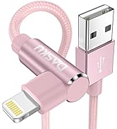 2 Pack 90 Degree iPhone Charger 10Ft Mfi Certified Lightning Cable Right Angle Long Nylon briaded...