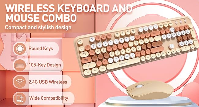 wireless keyboard and mouse retro