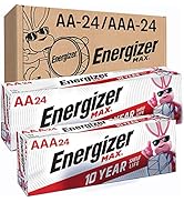 Energizer AA Batteries and AAA Batteries, 24 Max Double A Batteries and 24 Max Triple A Batteries...
