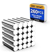 SRENMSMT Small Magnets, 260 Pack Neodymium Magnets, Refrigerator Magnets, Mini Magnets, Disc Magn...