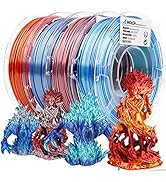 AMOLEN Silk PLA Bundle, 3D Printer Silk Gradient 1.75mm Silk Shiny Filament Bundle Red Gold,Blue ...