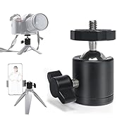 LUXCEO Ball Head, Professional Metal 360° Rotating Panoramic Ball Head with 1/4" Screw and 1/4" S...