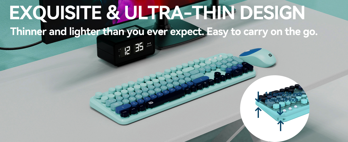keyboard for long nails round key wireless design