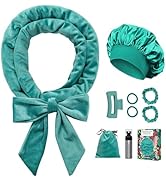 Gwabee No Heat Overnight Curl Headband, 70" Soft Ribbon Wrap for Long Hair, 9 PCS Hair Curling Ro...